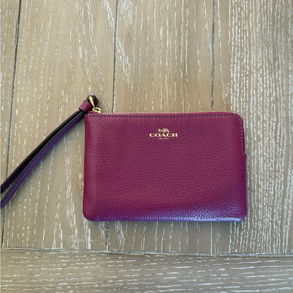Coach Pebbled Leather Wristlet